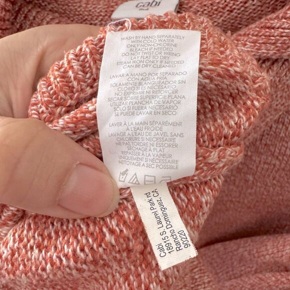 Casual Cottage CABI Red Marled Oversized Split-Collar Turtleneck Knit Sweater M - Picture 7 of 7